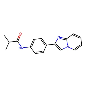 N-(4-imidazo[1,2-a]pyridin-2-ylphenyl)-2-methylpropanamide structure