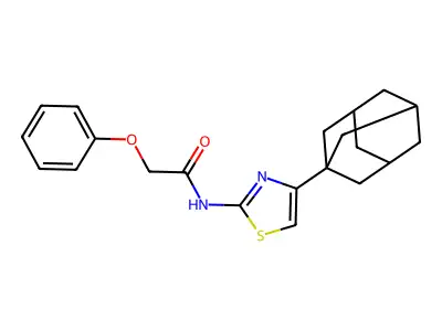 N-[4-(1-adamantyl)-1,3-thiazol-2-yl]-2-phenoxyacetamide structure