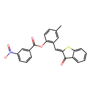 [4-methyl-2-[(Z)-(3-oxo-1-benzothiophen-2-ylidene)methyl]phenyl] 3-nitrobenzoate structure