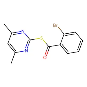 S-(4,6-dimethylpyrimidin-2-yl) 2-bromobenzenecarbothioate structure