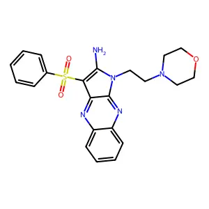 3-Benzenesulfonyl-1-(2-morpholin-4-yl-ethyl)-1H-pyrrolo[2,3-b]quinoxalin-2-ylamine structure