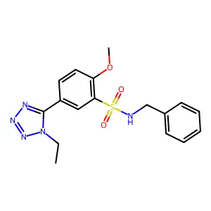 N-benzyl-5-(1-ethyltetrazol-5-yl)-2-methoxybenzenesulfonamide structure