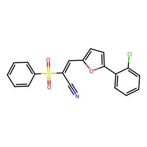 2-(Benzenesulfonyl)-3-[5-(2-chlorophenyl)furan-2-yl]prop-2-enenitrile structure
