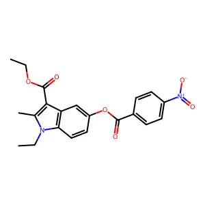 Ethyl 1-ethyl-2-methyl-5-(4-nitrobenzoyl)oxyindole-3-carboxylate structure