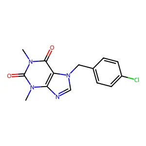 7-(4-chlorobenzyl)-1,3-dimethyl-3,7-dihydro-1H-purine-2,6-dione structure
