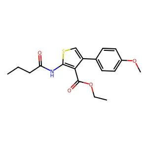 Ethyl 2-(butanoylamino)-4-(4-methoxyphenyl)thiophene-3-carboxylate structure