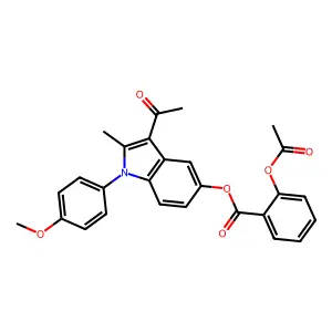 3-acetyl-1-(4-methoxyphenyl)-2-methyl-1H-indol-5-yl 2-(acetyloxy)benzoate structure