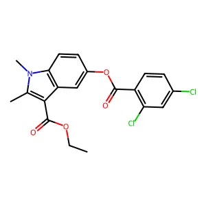 3-(Ethoxycarbonyl)-1,2-dimethylindol-5-yl 2,4-dichlorobenzoate structure