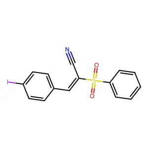 (E)-2-(benzenesulfonyl)-3-(4-iodophenyl)prop-2-enenitrile structure
