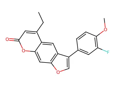 5-Ethyl-3-(3-fluoro-4-methoxyphenyl)furo[3,2-g]chromen-7-one structure