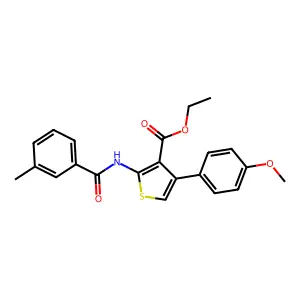 Ethyl 4-(4-methoxyphenyl)-2-(3-methylbenzamido)thiophene-3-carboxylate structure