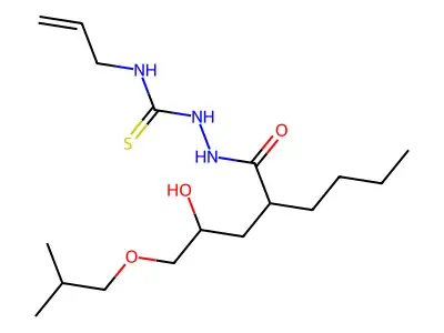 1-[2-[2-Hydroxy-3-(2-methylpropoxy)propyl]hexanoylamino]-3-prop-2-enylthiourea structure