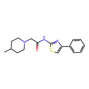 2-(4-Methylpiperidin-1-yl)-N-(4-phenylthiazol-2-yl)acetamide structure
