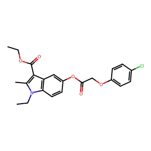 ethyl 5-{[(4-chlorophenoxy)acetyl]oxy}-1-ethyl-2-methyl-1H-indole-3-carboxylate structure