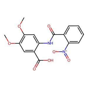 4,5-Dimethoxy-2-[(2-nitrobenzoyl)amino]benzoic acid structure