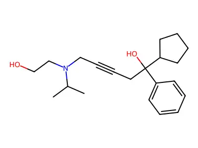 1-Cyclopentyl-5-[2-hydroxyethyl(propan-2-yl)amino]-1-phenylpent-3-yn-1-ol structure