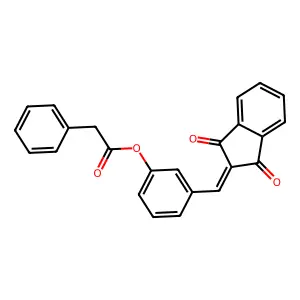 3-[(1,3-dioxo-1,3-dihydro-2H-inden-2-ylidene)methyl]phenyl phenylacetate structure