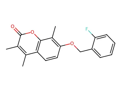 7-[(2-fluorobenzyl)oxy]-3,4,8-trimethyl-2H-chromen-2-one structure