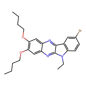 9-bromo-2,3-dibutoxy-6-ethyl-6H-indolo[2,3-b]quinoxaline structure