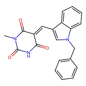 (5Z)-5-[(1-benzylindol-3-yl)methylidene]-1-methyl-1,3-diazinane-2,4,6-trione structure