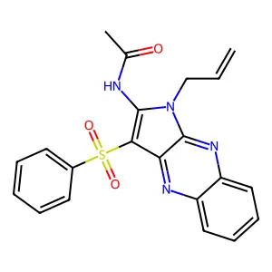 N-[3-(benzenesulfonyl)-1-prop-2-enylpyrrolo[3,2-b]quinoxalin-2-yl]acetamide structure