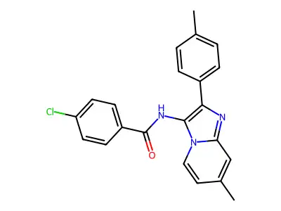 4-chloro-N-[7-methyl-2-(4-methylphenyl)imidazo[1,2-a]pyridin-3-yl]benzamide structure