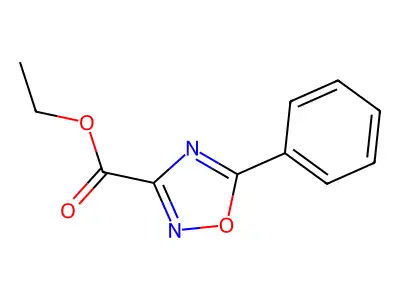 5-Phenyl-(1,2,4)oxadiazole-3-carboxylic acid ethyl ester structure