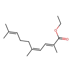 Ethyl 2,5,9-trimethyldeca-2,4,8-trienoate structure