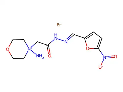 Amino(((5-nitrofurfurylidene)hydrazino)carbonylmethyl)-morpholinium bromide structure