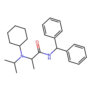 Propanamide, 2-(cyclohexyl(1-methylethyl)amino)-N-(diphenylmethyl)- structure
