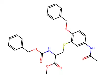N-Benzyloxycarbonyl-5-(3-acetamido-6-benzyloxypenyl)cysteine Methyl Ester structure