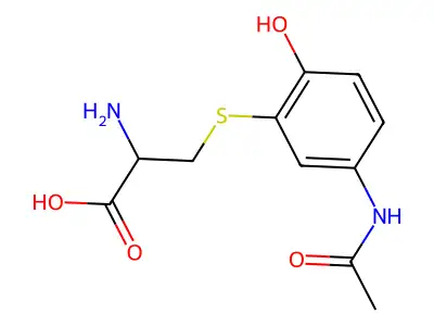 S-(5-acetamido-2-hydroxyphenyl)cysteine structure