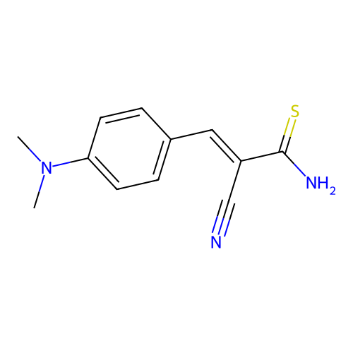 2-Cyano-3-[4-(dimethylamino)phenyl]thioacrylamide structure