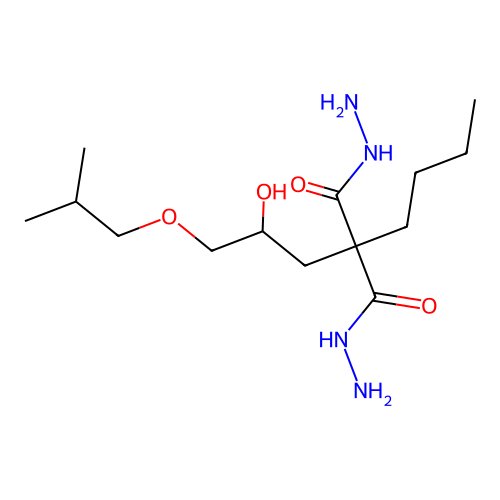 2-Butyl-2-[2-hydroxy-3-(2-methylpropoxy)propyl]propanedihydrazide structure