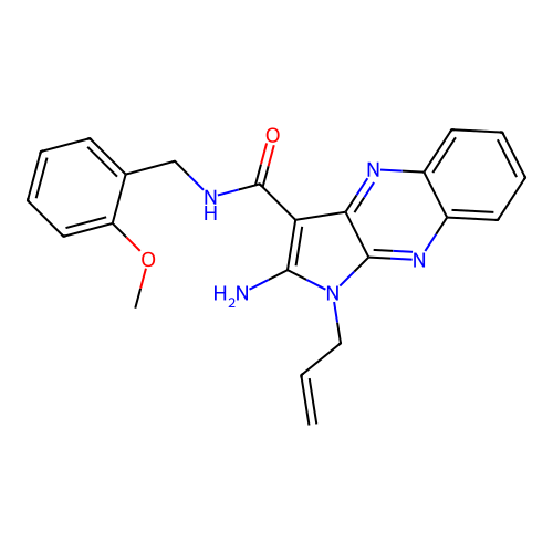 1-allyl-2-amino-N-(2-methoxybenzyl)-1H-pyrrolo[2,3-b]quinoxaline-3-carboxamide structure