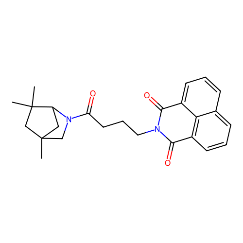 2-(4-oxo-4-(4,6,6-trimethyl-2-azabicyclo[2.2.1]heptan-2-yl)butyl)-1H-benzo[de]isoquinoline-1,3(2H)-dione structure