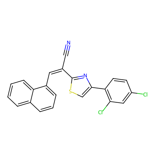 (2Z)-2-[4-(2,4-dichlorophenyl)-1,3-thiazol-2-yl]-3-(naphthalen-1-yl)prop-2-enenitrile structure
