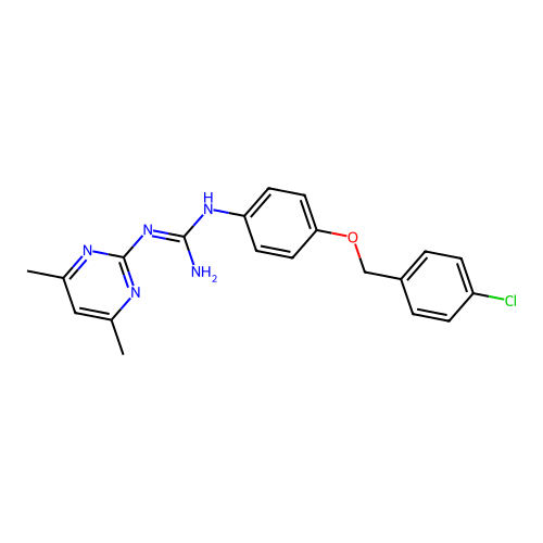 1-(4-((4-Chlorobenzyl)oxy)phenyl)-3-(4,6-dimethylpyrimidin-2-yl)guanidine structure
