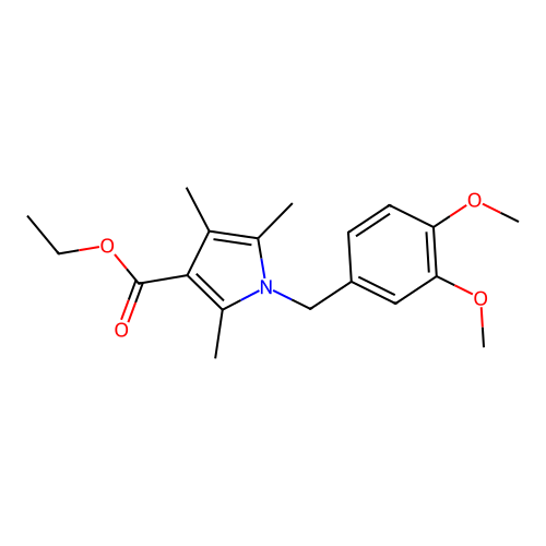 ethyl 1-(3,4-dimethoxybenzyl)-2,4,5-trimethyl-1H-pyrrole-3-carboxylate structure