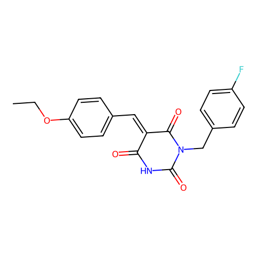 (5E)-5-(4-ethoxybenzylidene)-1-(4-fluorobenzyl)-2-hydroxypyrimidine-4,6(1H,5H)-dione structure