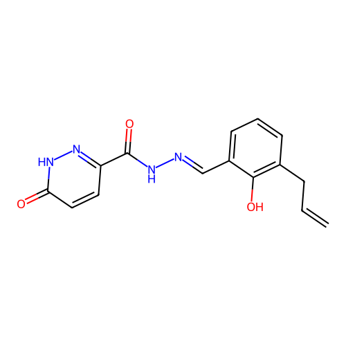 N'-(3-allyl-2-hydroxybenzylidene)-6-oxo-1,6-dihydropyridazine-3-carbohydrazide structure