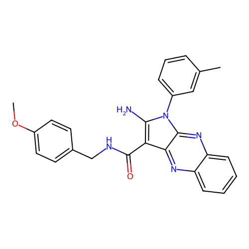 2-amino-N-(4-methoxybenzyl)-1-(3-methylphenyl)-1H-pyrrolo[2,3-b]quinoxaline-3-carboxamide structure