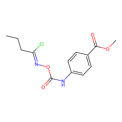 (Z)-methyl 4-(((((1-chlorobutylidene)amino)oxy)carbonyl)amino)benzoate structure