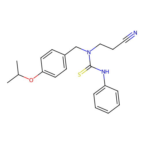 1-(2-Cyanoethyl)-3-phenyl-1-[4-(propan-2-yloxy)benzyl]thiourea structure