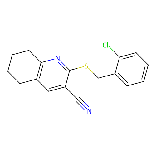 2-((2-Chlorobenzyl)thio)-5,6,7,8-tetrahydroquinoline-3-carbonitrile structure