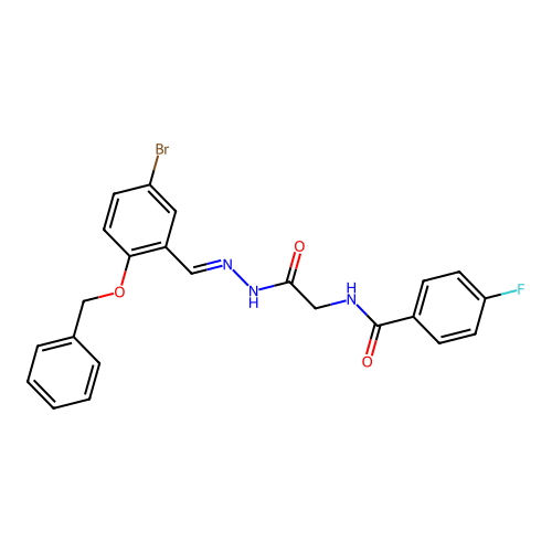 (E)-N-(2-(2-(2-(benzyloxy)-5-bromobenzylidene)hydrazinyl)-2-oxoethyl)-4-fluorobenzamide structure