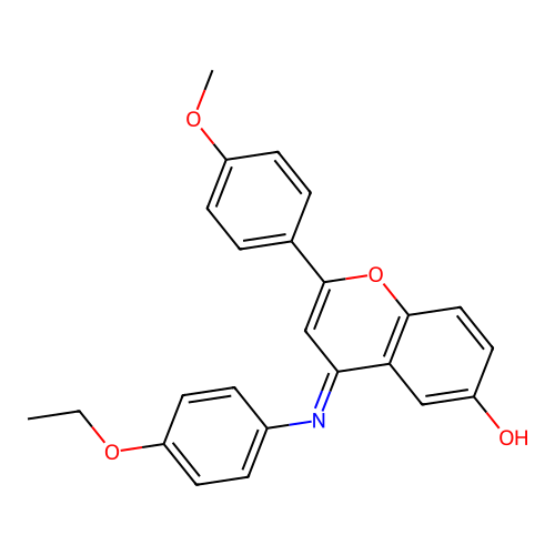 (4Z)-4-[(4-ethoxyphenyl)imino]-2-(4-methoxyphenyl)-4H-chromen-6-ol structure
