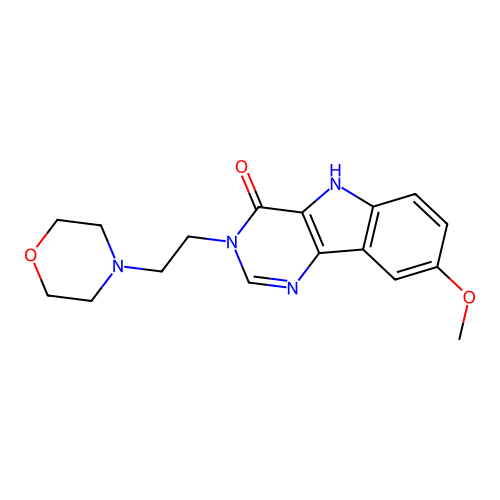 8-Methoxy-3-(2-morpholin-4-yl-ethyl)-3,5-dihydro-pyrimido[5,4-b]indol-4-one structure