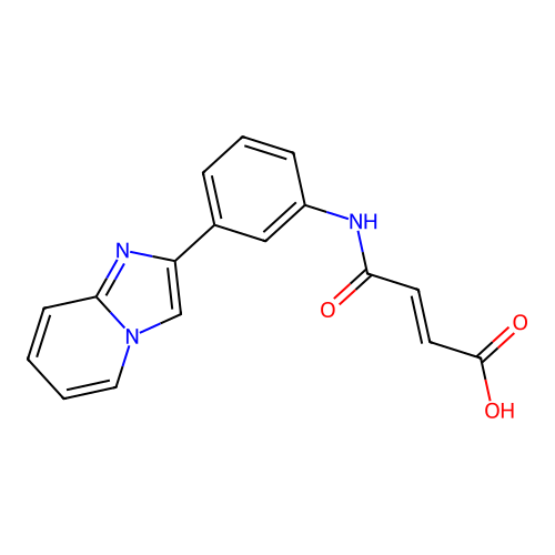 (2E)-4-{[3-(imidazo[1,2-a]pyridin-2-yl)phenyl]amino}-4-oxobut-2-enoic acid structure