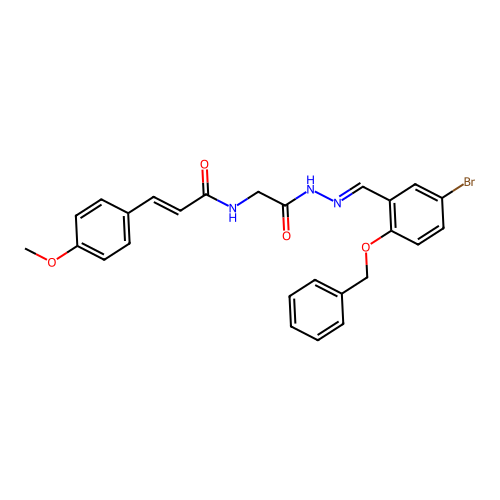 (2E)-N-({N'-[(E)-[2-(BENZYLOXY)-5-BROMOPHENYL]METHYLIDENE]HYDRAZINECARBONYL}METHYL)-3-(4-METHOXYPHENYL)PROP-2-ENAMIDE structure